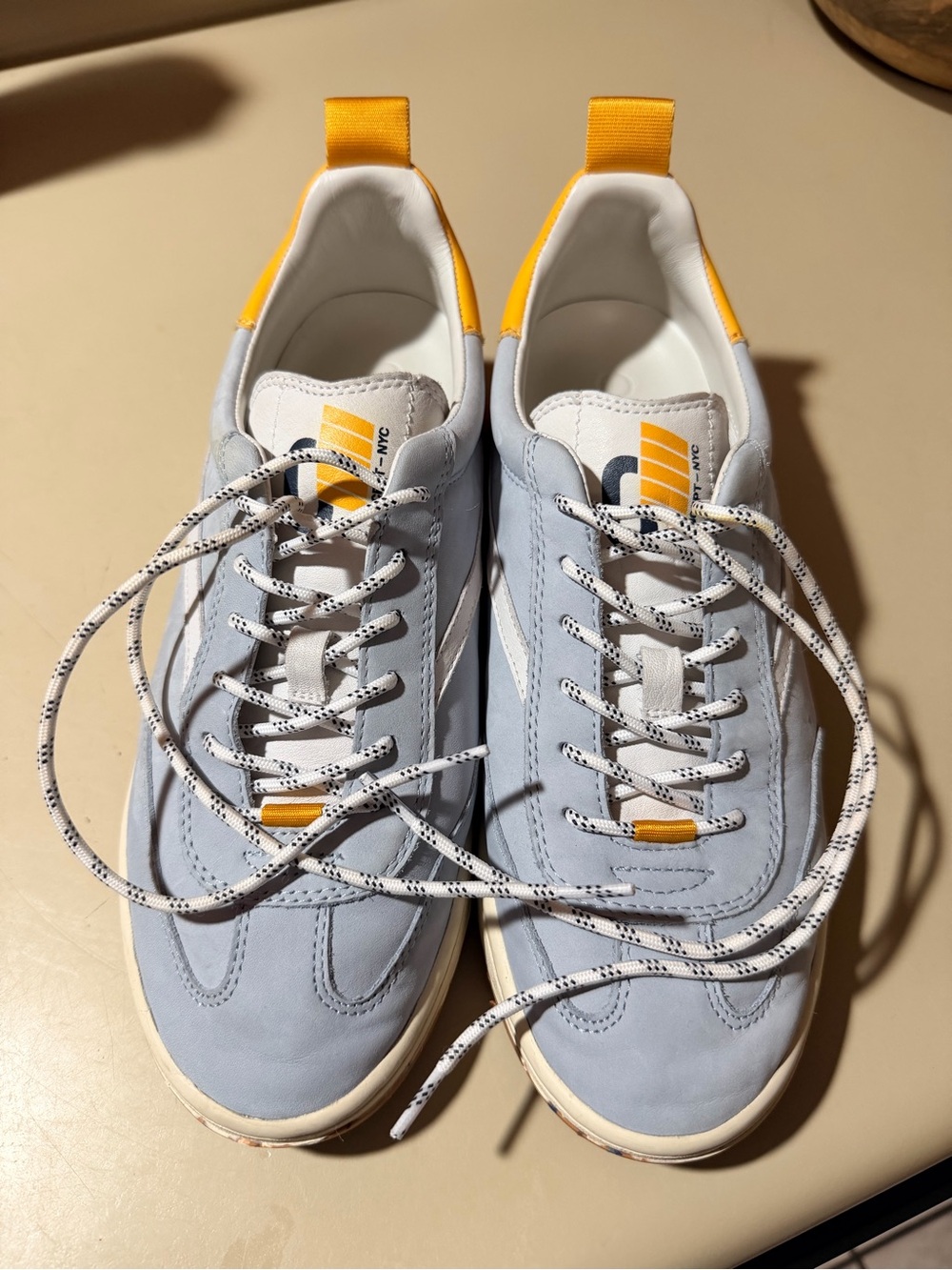 Oncept Light Blue Women’s Casual Sneakers with Yellow Accents